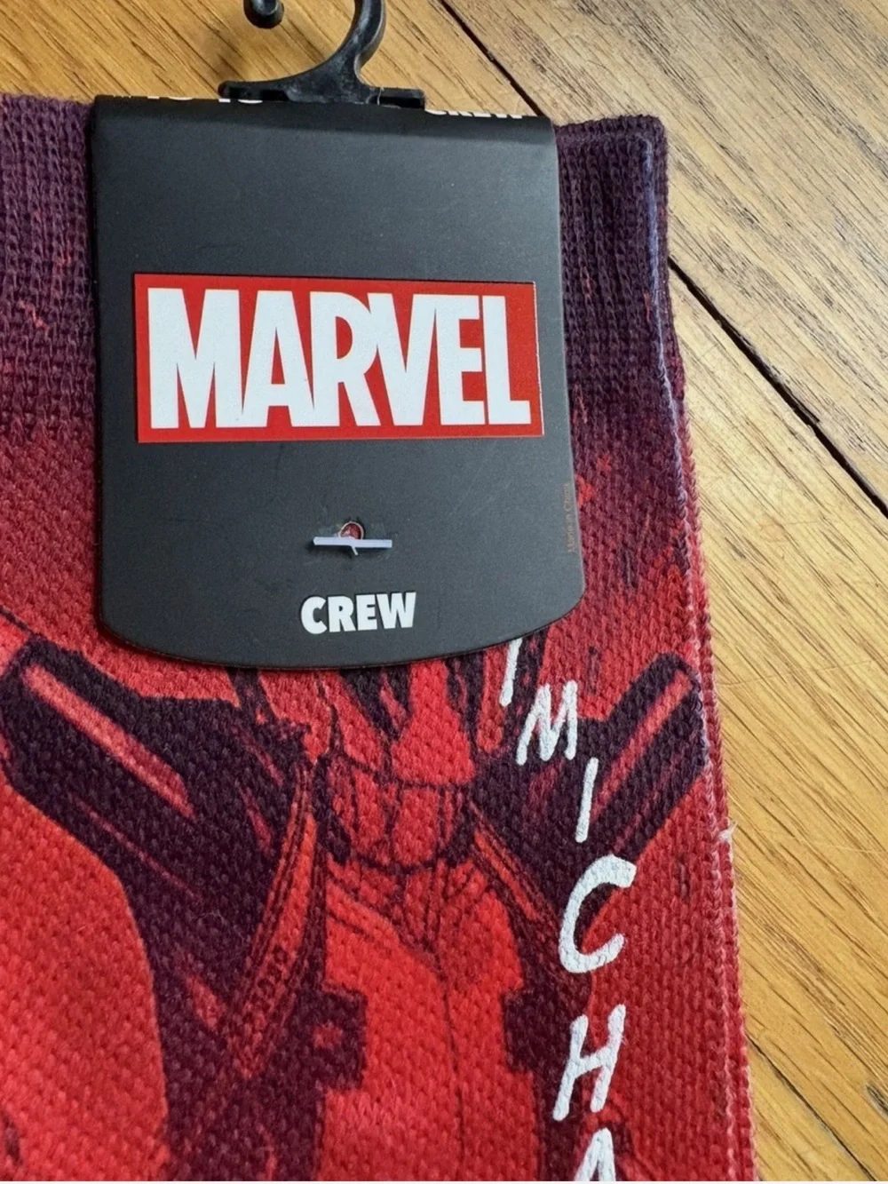 NWT Marvel Logo Comics Deadpool Crew Socks Size 10-13, Mens Shoe Size 8-12 NEW